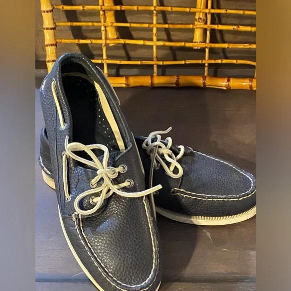 Sperry Original Navy Leather Boat Shoes - Picture 9 of 9